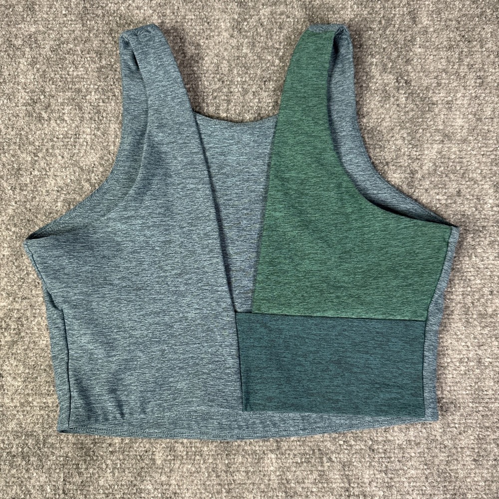 Outdoor Voices Venus Sports Bra Women Small Blue Green Colorblock Crop Top
